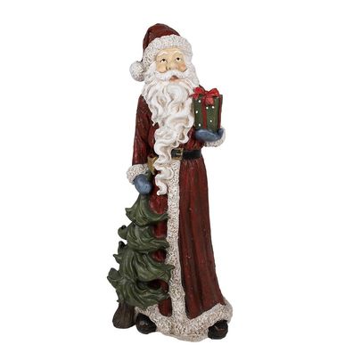 Clayre & Eef Figur Weihnachtsmann 45x33x104 cm Rot Polyresin (Gr. 45x33x104 cm)