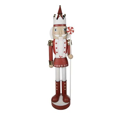 Clayre & Eef Figur Nussknacker 170 cm Rot Eisen (Gr. 43x36x170 cm)