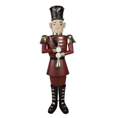 Clayre & Eef Dekorationsfigur Soldat 47x38x155 cm Rot Eisen (Gr. 47x38x155 cm)