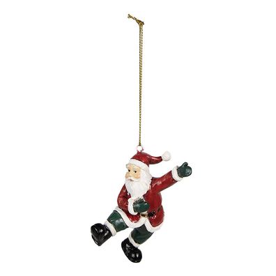 Clayre & Eef Weihnachtsanhänger Weihnachtsmann 8 cm Rot Polyresin (Gr. 5x5x8 cm)