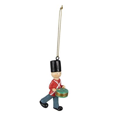 Clayre & Eef Weihnachtsanhänger Soldat 8 cm Rot Polyresin (Gr. 4x2x8 cm)