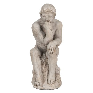 Clayre & Eef Dekorationsfigur Mensch 31 cm Grau Stein (Gr. 16x12x31 cm)