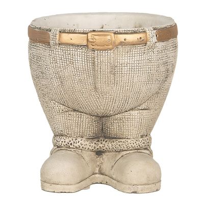 Clayre & Eef Blumentopf Hose Ø 15x17 cm Grau Stein (Gr. Ø 15x17 cm)