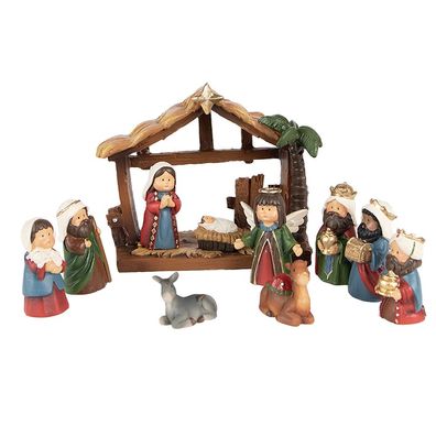 Clayre & Eef Weihnachtsdekoration 9 cm (set van 11) Rot Polyresin (Gr. 10x4x9 cm)