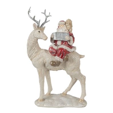 Clayre & Eef Figur Weihnachtsmann 31 cm Rot Weiß Polyresin (Gr. 20x9x31 cm)