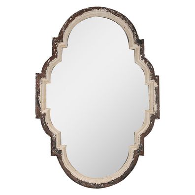 Clayre & Eef Spiegel 63x4x91 cm Braun Beige Holz (Gr. 63x4x91 cm)
