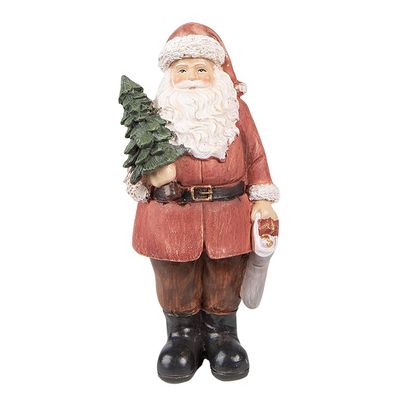 Clayre & Eef Figur Weihnachtsmann 40 cm Rot Polyresin (Gr. 17x13x40 cm)