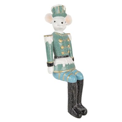 Clayre & Eef Figur Maus 19 cm Blau Polyresin (Gr. 10x7x19 cm)