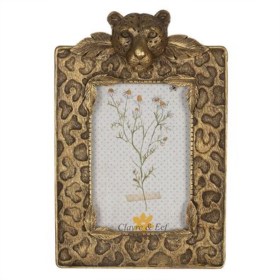 Clayre & Eef Bilderrahmen 10x15 cm Goldfarbig Polyresin (Gr. 16x4x25 cm / 10x15 cm)