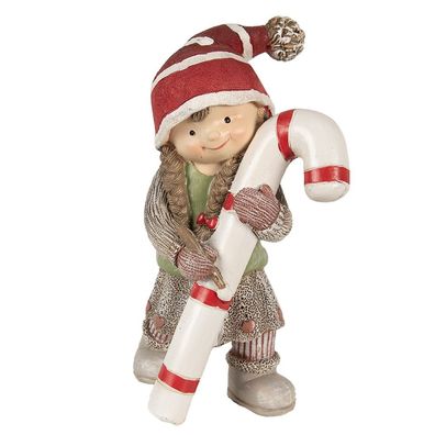 Clayre & Eef Dekorationsfigur Kind 18 cm Grün Polyresin (Gr. 13x8x18 cm)
