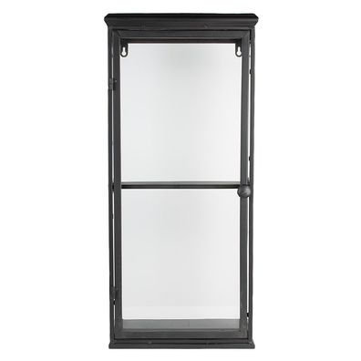 Clayre & Eef Vitrinenschrank 31x21x70 cm Schwarz Eisen Glas (Gr. 31x21x70 cm)