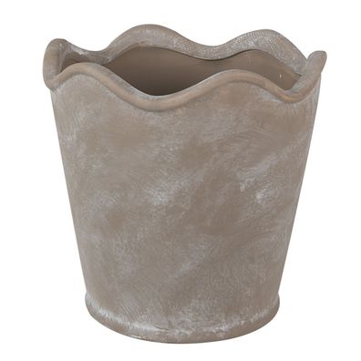 Clayre & Eef Blumentopf Ø 16x14 cm Grau Keramik (Gr. Ø 16x14 cm)