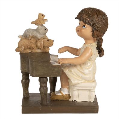 Clayre & Eef Figur Mädchen 10 cm Braun Polyresin (Gr. 10x6x10 cm)