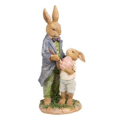 Clayre & Eef Figur Kaninchen 21 cm Braun Polyresin (Gr. 9x9x21 cm)