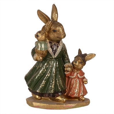 Clayre & Eef Figur Kaninchen 19 cm Goldfarbig Polyresin (Gr. 13x10x19 cm)