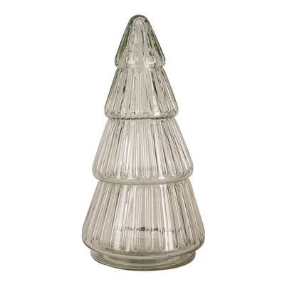 Clayre & Eef Glastopf Weihnachtsbaum Ø 11x21 cm Transparant Glas (Gr. Ø 11x21 cm)