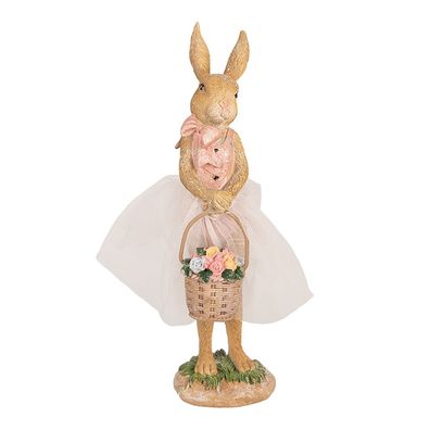 Clayre & Eef Figur Kaninchen 21 cm Braun Polyresin (Gr. 7x6x21 cm)