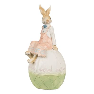 Clayre & Eef Figur Kaninchen 24 cm Braun Grün Polyresin (Gr. 13x11x24 cm)