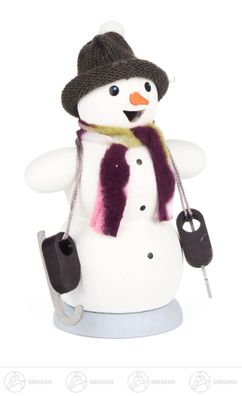 Räuchermann Schneemann mit Schlittschuhe BxHxT 9 cmx13 cmx6 cm NEU Erzgebirge