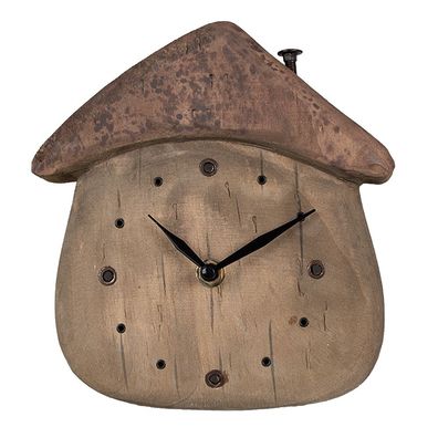 Clayre & Eef Tischuhr 18x5x19 cm Braun Holz (Gr. 18x5x19 cm / 1xAA)