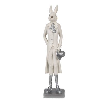 Clayre & Eef Figur Kaninchen 34 cm Weiß Polyresin (Gr. 9x7x34 cm)