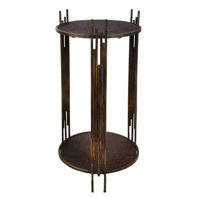 Clayre & Eef Beistelltisch 42x41x89 cm Braun Eisen Rund (Gr. 42x41x89 cm)