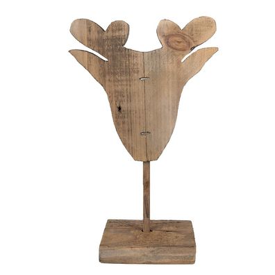 Clayre & Eef Dekorationsfigur Rentier 16x8x25 cm Braun Holz (Gr. 16x8x25 cm)