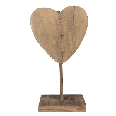 Clayre & Eef Dekorationsfigur Herz 15x8x27 cm Braun Holz (Gr. 15x8x27 cm)
