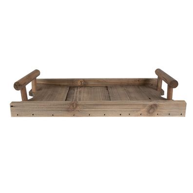 Clayre & Eef Dekoration Serviertablett 47x23x9 cm Braun Holz (Gr. 47x23x9 cm)