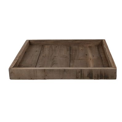 Clayre & Eef Dekoration Serviertablett 38x38x4 cm Braun Holz Quadrat (Gr. 38x38x4 cm)