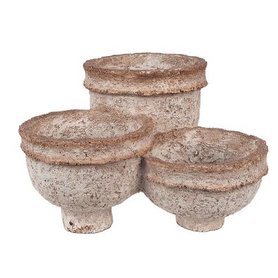 Clayre & Eef Blumentopf 27x29x17 cm Beige Polyresin (Gr. 27x29x17 cm)
