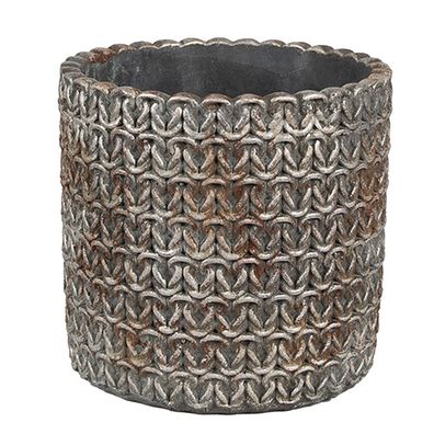 Clayre & Eef Innenblumentopf Ø 11x12 cm Grau Stein (Gr. Ø 11x12 cm)