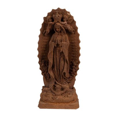 Clayre & Eef Dekorationsfigur Maria 13x9x31 cm Braun Polyresin (Gr. 13x9x31 cm)