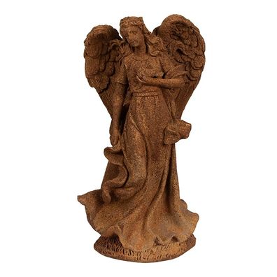 Clayre & Eef Dekorationsfigur Engel 23 cm Braun Polyresin (Gr. 12x10x23 cm)