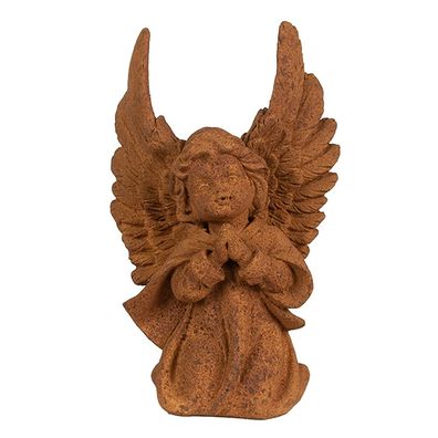 Clayre & Eef Dekorationsfigur Engel 19 cm Braun Polyresin (Gr. 13x8x19 cm)