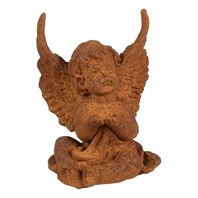 Clayre & Eef Dekorationsfigur Engel 12 cm Braun Polyresin (Gr. 9x8x12 cm)