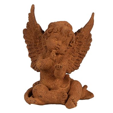 Clayre & Eef Dekorationsfigur Engel 11 cm Braun Polyresin (Gr. 9x8x11 cm)