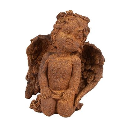 Clayre & Eef Dekorationsfigur Engel 11 cm Braun Polyresin (Gr. 9x7x11 cm)