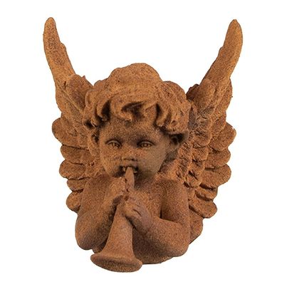 Clayre & Eef Dekorationsfigur Engel 12 cm Braun Polyresin (Gr. 11x11x12 cm)