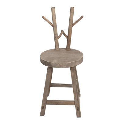 Clayre & Eef Pflanztisch 30x30x70 cm Braun Holz Geweih (Gr. 30x30x70 cm)