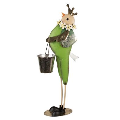 Clayre & Eef Dekorationsfigur Vogel 83 cm Grün Metall (Gr. 30x15x83 cm)