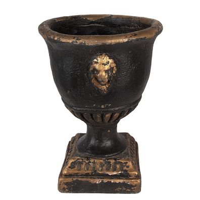 Clayre & Eef Blumentopf Ø 33x42 cm Braun Schwarz Magnesiumoxid (MGO) (Gr. Ø 33x42 cm)