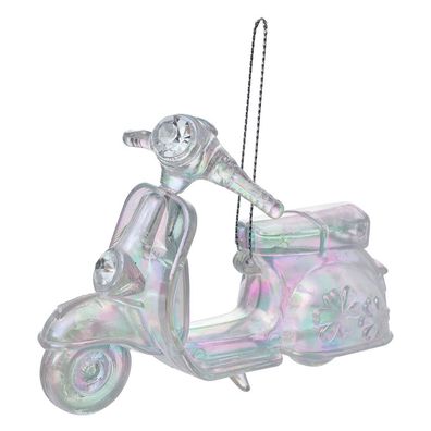 Clayre & Eef Weihnachtsanhänger Roller 12 cm Silberfarbig Kunststoff (Gr. 12x4x8 cm)