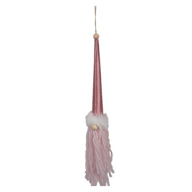 Clayre & Eef Deko-Anhänger Zwerg 48 cm Rosa Synthetisch (Gr. 6x6x48 cm)