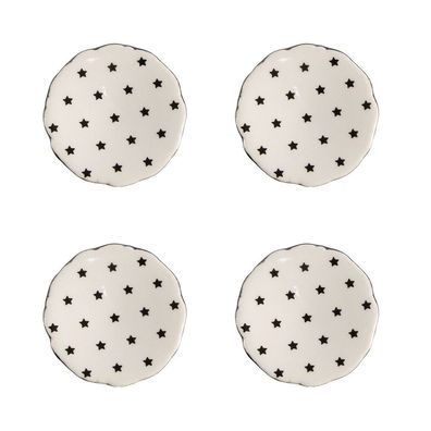 Clayre & Eef Türknauf 4er Set Ø 4 cm Beige Keramik Sterne (Gr. (4) Ø 4x3/6 cm)