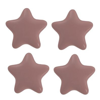 Clayre & Eef Türknauf 4er Set Stern Ø 4 cm Rosa Keramik (Gr. (4) Ø 4x3/6 cm)