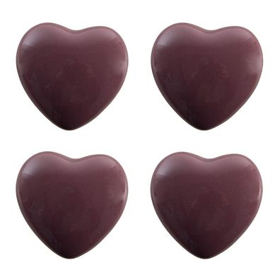 Clayre & Eef Türknauf 4er Set Herz Ø 4 cm Violett Keramik (Gr. (4) Ø 4x3/6 cm)