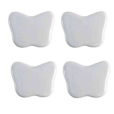 Clayre & Eef Türknauf 4er Set Schmetterling 4x3 cm Weiß Keramik (Gr. (4) Ø 4x3/6 cm)