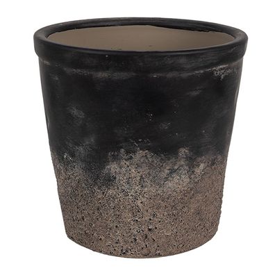 Clayre & Eef Blumentopf Ø 12x11 cm Grau Keramik (Gr. Ø 12x11 cm)