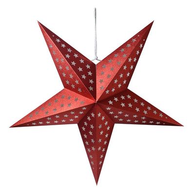 Clayre & Eef Hängender Stern 90x20x90 cm Rot Papier (Gr. 90x20x90 cm)